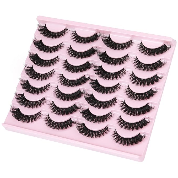 False Eyelashes Russian Strip lashes Cat Eye Eyelashes Faux Mink Lashes Fox Eye volume Dramatic Fake Lashes Look Like Extension Eyelashes Long Strip Wispy Lashes14 Pairs