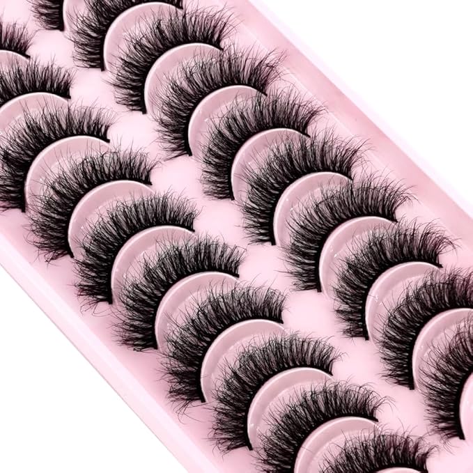 HBZGTLAD New 10 Pairs 3D Mink Lashes False Eyelashes Handmade Wispy Fluffy Long Lashes Natural Eye Makeup Tools Eye Lashes(FA-11)