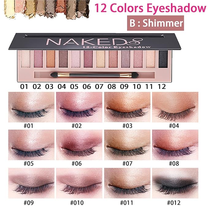 All in One Makeup Kit for Women Full Kit, Makeup Set 12 Colors Eyeshadow, Foundation & Primer, Lipsticks, Eyeliner, Mascara, Contour Stick, Brow Soap, Brush & Sponge, Make Up Gift Set for Women, Teens