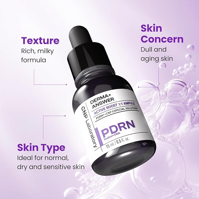 CNP PDRN Active Boost Face Serum - Salmon DNA Serum for Face, Smoothing Fine Lines & Wrinkle, Rejuvenating & Firming Skin, Anti-aging Booster with Collagen, Korean Skin Care, 1.01 fl. oz. (30ml)