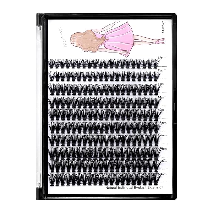 8-22mm to Choose 20D/40D/60D/80D/100D Individual False Eyelashes Makeup Cluster Eyelashes Thickness 0.07mm D Curl Natural long Black Soft 3D Eye Lashes Extensions (40D-12-14-16-18MM Kit)