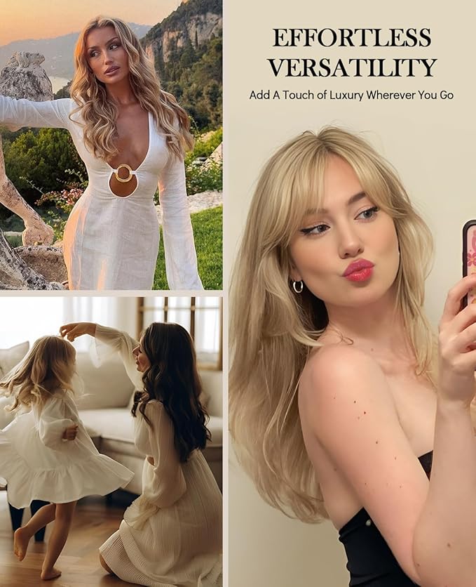 VINBAO Hair Extensions Clip in Human Hair Balayage Color 3 Fading to 8 Ash Brown Highlight 22 Medium Blonde Clip in Straight Human Hair 6pcs 100 Gram 14 inch Double Weft (#3/8/22, 14'')