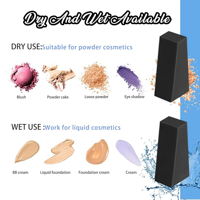 Teenitor 48 Pieces Cosmetic Makeup Sponges Wedges Beauty Blender Sponges, Small Triangle Makeup Sponge Wedges, Non-Latex Cosmetic Puff, Wedge Beauty Sponge Disposable Makeup Applicator