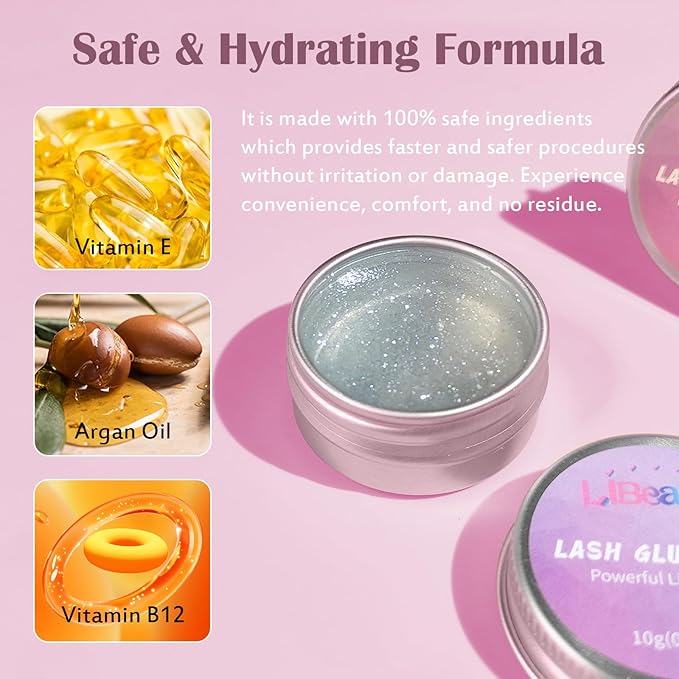 Libeauty Lash Lift Glue Balm Lash Lift Adhesive Strong Sticky Fruit Flavor Eyelash & Eyebrow Perm Glue Balm Brow Lamination Gel