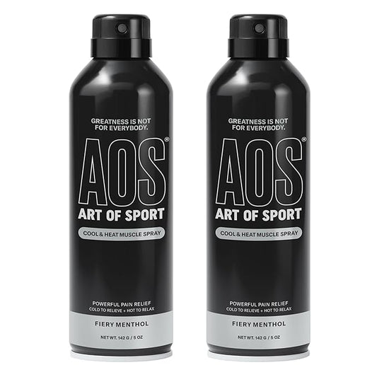 Art of Sport Muscle Relief Spray for Men– Pain Relief for Sore Muscles & Joints– Menthol Cooling & Heating Spray for Back, Neck, Knee, Shoulder, Hip– Cool & Heat– Made for Athletes– 5 fl oz. Pack of 2
