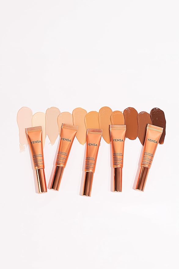 YENSA Skin On Skin BB + CC Full Coverage Concealer - Color Correcting Serum Concealer - Creaseless & Brightening Formula with Hyaluronic Acid & Superfood Complex - Medium Warm (0.34 Fl oz)