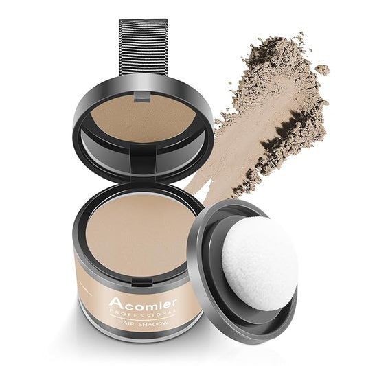 Acomler Instantly Root Cover Up Hairline Shadow Powder,Root Touch Up Hair Color Powder,Medium Blonde for Thinning Hair,Grey Hair Coverage for Women Men with Eyebrow,Beard Line,Bald Spot(Medium Blonde)