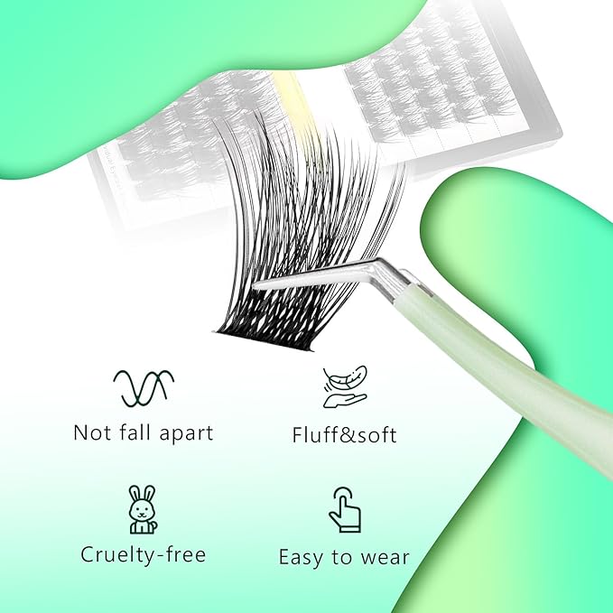 Bodermincer 120 Clusters D Curl Black 14-16-18-20mm Mixed Wide Cluster False Eyelash Individual Cluster EyeLashes Grafting Fake False Eyelashes Eyelash Extension (Black 14-16-18-20mm Mixed)