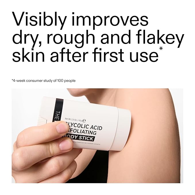 The INKEY List Glycolic Acid Exfoliating Body Stick 45g, Multiple Concerns, One Targeted Solution, Delivers Deep, Effective Exfoliation, Fragrance Free, Suitable For All Skin Types
