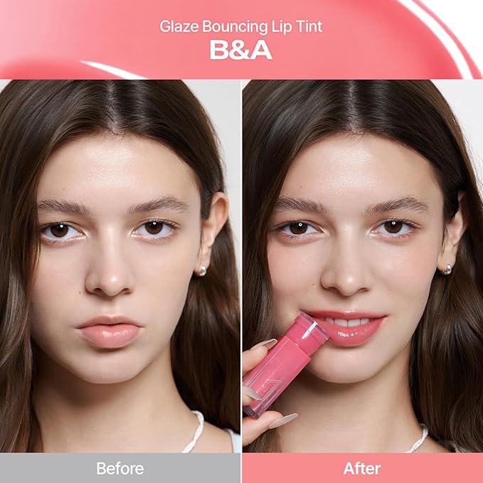 2aN Glaze Bouncing Tint – Lightweight, Moisturizing Lip Tint with High-Shine Finish, Smooth, Light Plumping, Comfortable Wear, Korean Makeup (Lazy, 0.16 oz)