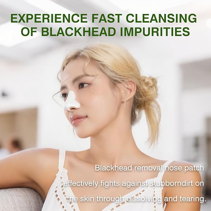 Blackhead Remover, 60pcs Nose Strips Blackhead Remover, Nose Plant Pore Strips, Deep Cleansing Peel off Mask with Aloe Vera, Salicylic Acid, 1.41oz/40g