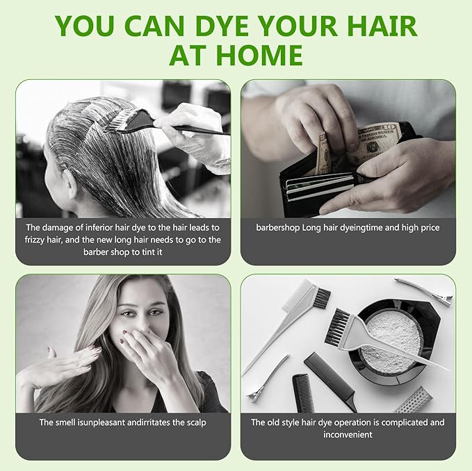 4 in 1 Hair Dye Shampoo for Gray Hair, Semi-Permanent Instant Light Brown Hair Color Shampoo for Women and Men, Herbal Ingredients Hair Care, 100% Grey Coverage 500ml