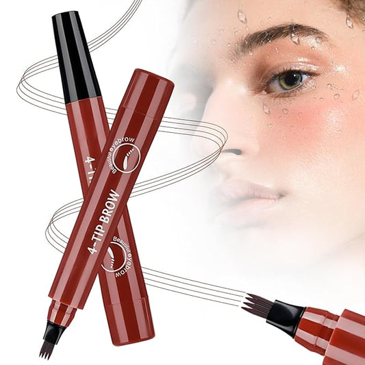 Microblading Eyebrow Pencils for Women, 2026 New 3D Brow Tattoo Pen for Natural Looking Eyebrows, Long Lasting Waterproof Eyebrow Pen with Fine Tip Brow Makeup (Red Brown)