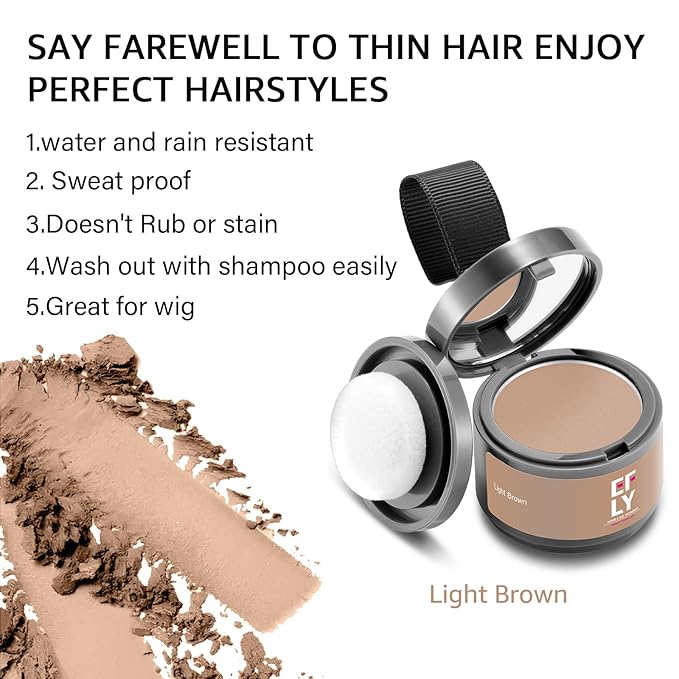 Root Touch Up Hair Color Powder For Concealing Hair Loss and Thinning, Gray Hair Shadow Powder Root Cover Up Hairline Powder For Women Men Eyebrows, Beard Line