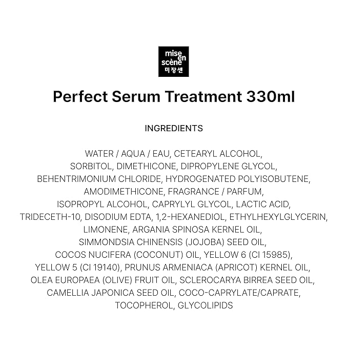 Mise En Scene Perfect Serum Treatment | Korean Hair Mask for Hair Coating Effect, Treatment at Home Care, Wash off Nutritient conditioner, 11.15 Fl. Oz.(330ml)