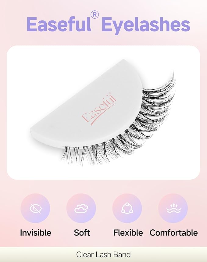 Natural Looking False Eyelashes Wispy Lashes Natural Eyelashes Natural Look False Lashes Wispy Eyelashes Fake Lashes Strip Lashes Flared-04