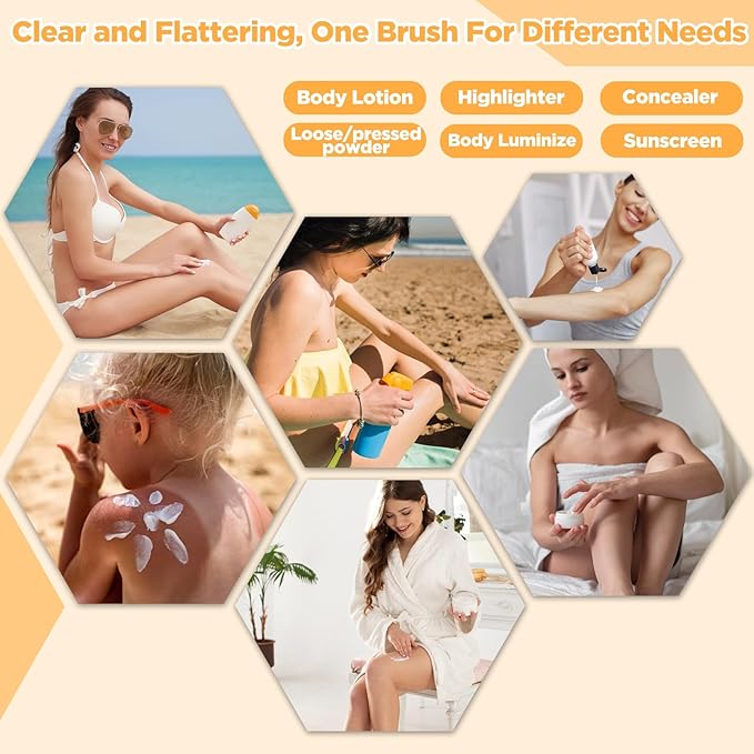 Self Tanner Brush,Large Self Tanning for Self Tan,Kabuki for Body,Body Makeup Brush for Flawless Leg Makeup,Bronzer Shimmer Glow Blend Brush,Sunless Tanner Makeup Body Brushes Vegan case (Rose gold)