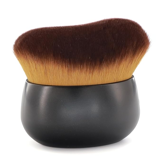 Oversize Body Blending Brush for Self Tanner, Full Body Makeup & Contour Blending - 80mm Dense Oval Kabuki Head Ensures Even, Streak-Free Coverage, Leg Shoulder Application (Black)