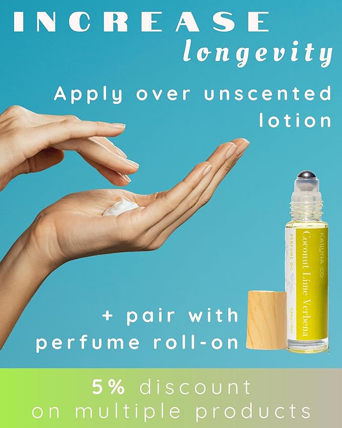 Coconut Lime Verbena Natural Hair & Body Mist Spray, Pure Essential and Fragrance Oils, Alcohol-Free, Handmade in California, 0.5Fl Oz