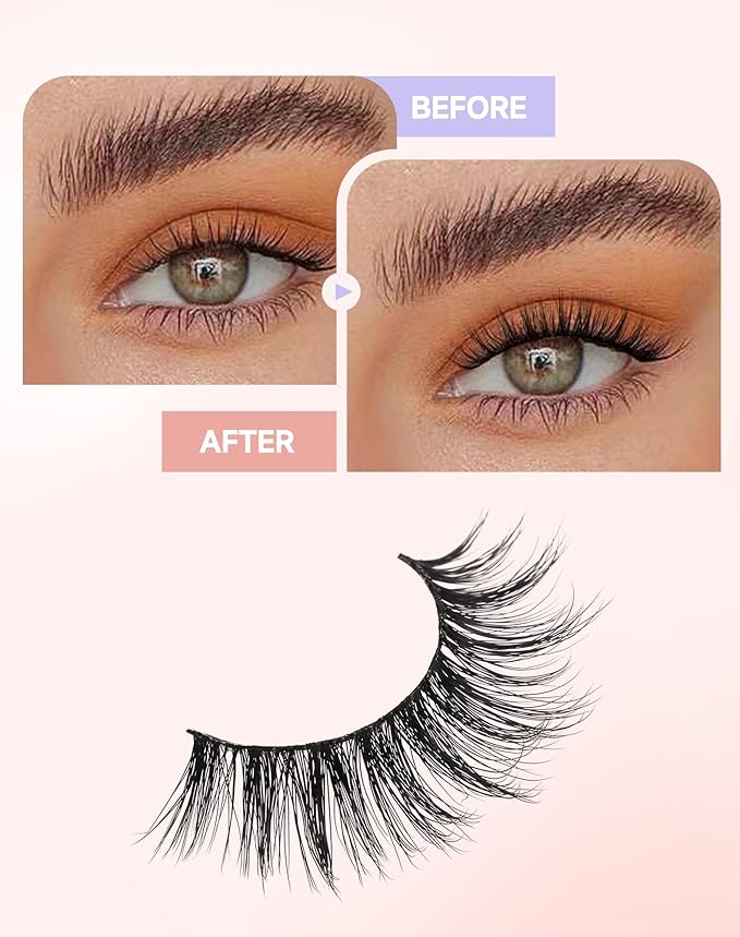 Natural Lashes Natural Eyelashes Natural Look Wispy Lashes Mink Lashes False Eyelashes Fake Eyelashes C Curl Lashes Strip Lashes Pure-06