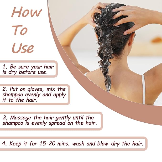 Dark Brown Hair Dye 16.9 Fl Oz, Argan Oil Hair Shampoo, 3 in 1 Dye Shampoo, Easy To Use, Semi-Permanent Hair Color Shampoo (Dark Brown)