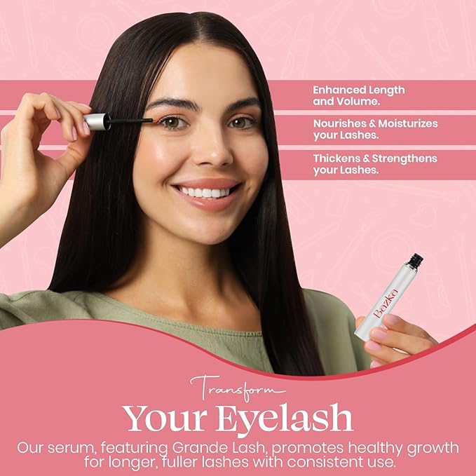 Bazka Eyelash Serum : Enhance Lash Growth & Thickness, Longer & Nourishing Formula for Prevent Moisture Loss, Twice per day (3.5mL)