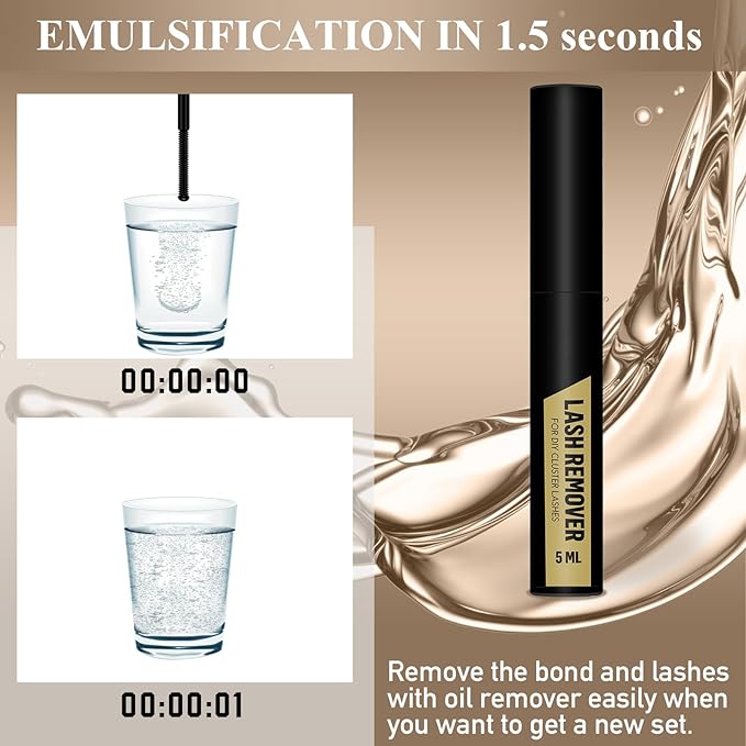 DIY Lash Extension Kit B01 Lash Cluster DIY Eyelash Extension Kit Individual Lashes Eyelash Clusters with Eyelash Glue Remover Lash Applicators for DIY Eyelashes Extensions (Kit,B01)