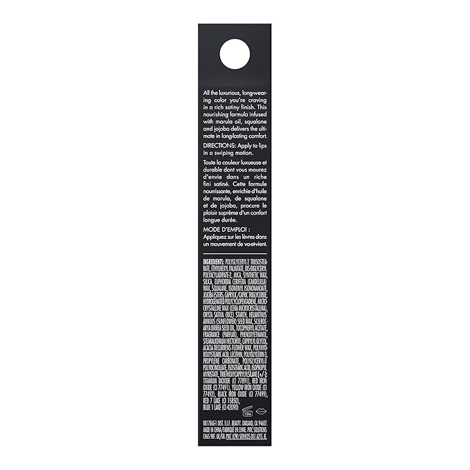 e.l.f. O Face Satin Lipstick, Richly Pigmented, Nourishing & Long-Lasting Creamy Lipstick, Infused With Jojoba, Vegan & Cruelty-Free, Drive
