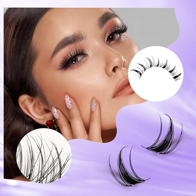 Ocean Pearl Lash Clusters Kit 154pcs,Eyelashes,spike-effect cluster lashes,10-18mm manga/anime-inspired lashes clusters,DIY Cluster Eyelash Extensions kit with lash bond+seal+remover+tweezers-M32+M35