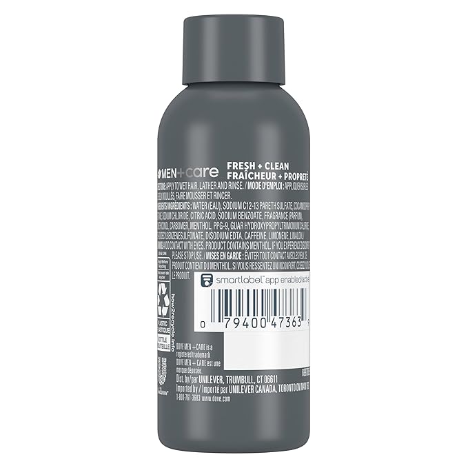 DOVE MEN + CARE Fortifying 2 in 1 Shampoo and Conditioner Fresh and Clean with Caffeine for Normal to Oily Hair Helps Strengthen Thinning Hair 3 oz