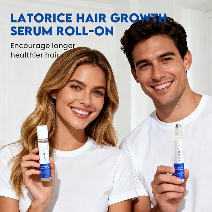 Hair Growth Serum Roll-On: 3% Rosemary, 3% Redensyl, 2% Anagain Prevent Hair Loss and Enhances Hair Thickness for Men & Women (1.5 Fl Oz (Pack of 1))