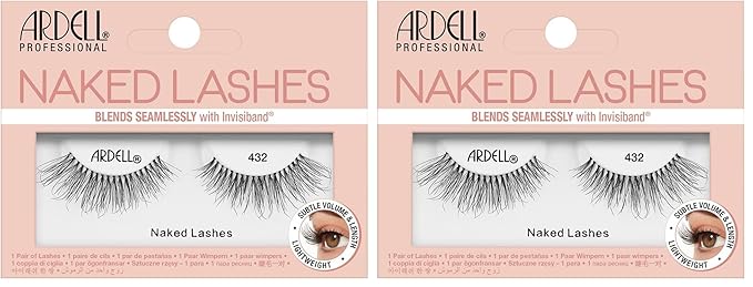 Ardell Strip Lashes Naked Lashes 432 with Invisiband, 1 pair (Pack of 2)