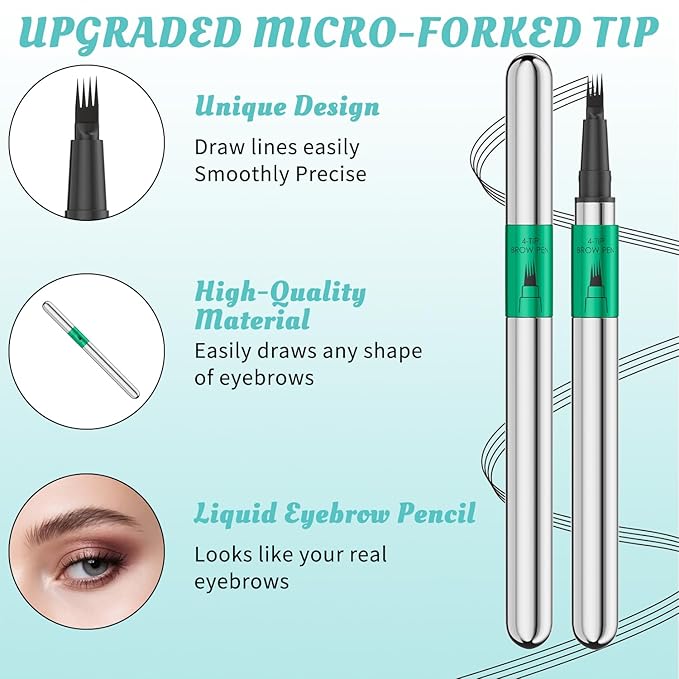 Eyebrow Pen - Eyebrow Pencil, Microblading Eyebrow Pencil Long Lasting Waterproof Hair-Like Brow Pencil with Eyebrow Brush Eyebrow Pencils for Women (black)