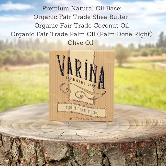 Natural Mountain Pine Bar Soap - Gentle Cleansing for Sensitive Skin, Fresh - 3 Pack