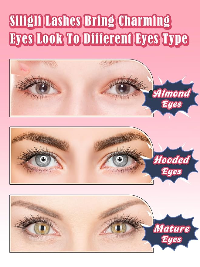 Lashes Cat Eye 16MM Foxy Eyelashes Wispy Lash Strips C Curl Natural Lashes Fake Eyelashes with 0.03MM Ultra Thin Band Siligli Fox Eyelash, 7 Pair