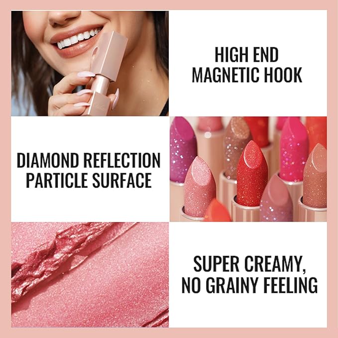 Oulac Lipstick & Lipliner Set 3PCS High Impact Lipcolor with Moisturizing Formula, Vegan Beauty, Full-Coverage Lip Color, Gift Lipstick for Women, 04+PG05+PG10