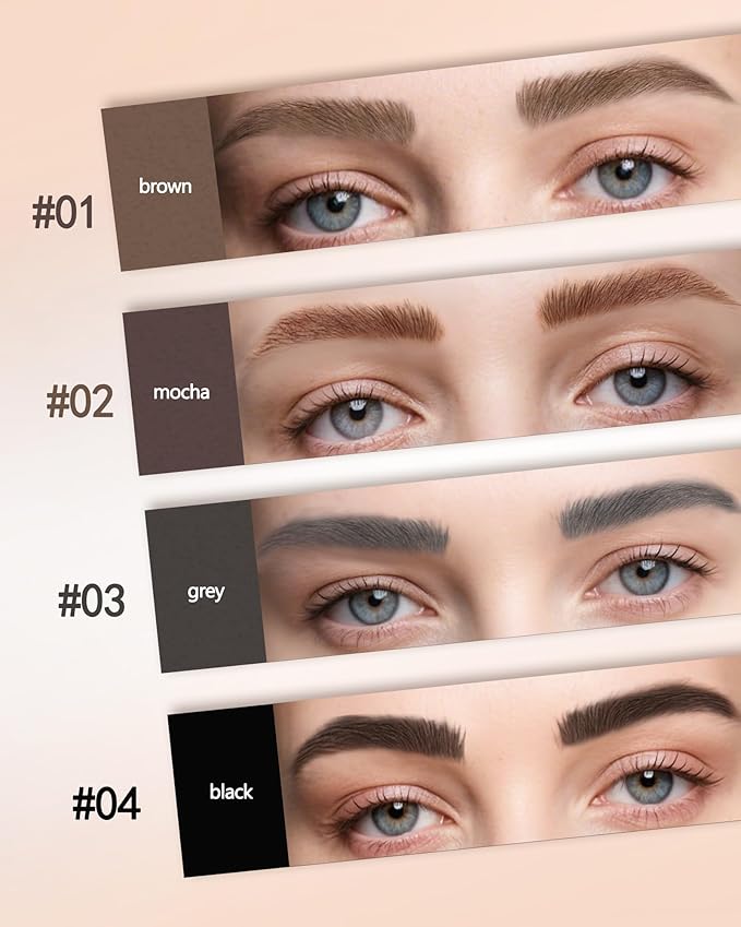 Microblading Liquid Eyebrow Pencil, Waterproof Smudgeproof Multiple Fork Tip Angled Wild Tinted Brow Pen, Filler Dye Eye Brow Pencil Thin Hair Like stroke for shaping,Women Makeup Last All Day-02Mocha