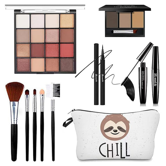 All in One Makeup Kit for Women Full Kit, Basic Cosmetics Kit for Beginner & Professionals, Eye Makeup Set Tween Girl, Make Up Kits for Teenagers, Makeup Gift Set for Girls, Women & Teens(16-Sloth)