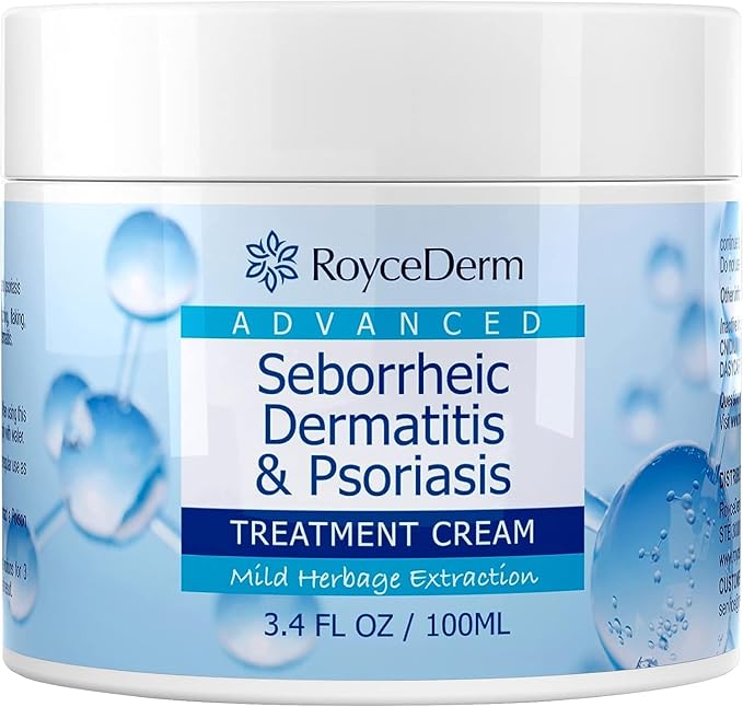 Roycederm Seborrheic Dermatitis Cream, Scalp Treatment for Psoriasis, Folliculitis, Dry Scalp, Dandruff, Anti-Itch Cream for Soothing Relief