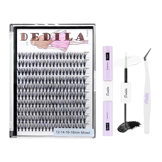 8-22mm to Choose 20D/40D/60D/80D/100D Individual False Eyelashes Makeup Cluster Eyelashes Thickness 0.07mm D Curl Natural long Black Soft 3D Eye Lashes Extensions (20D-12-14-16-18MM Kit)