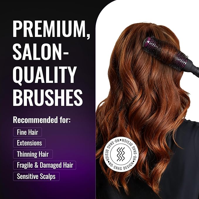 ERGO Super Gentle Round Hair Brush for Blow Out - Salon Quality Salon Brushes for Women - Volumizing Blowout Brush - Wet & Dry Use - ERG43: 1.75