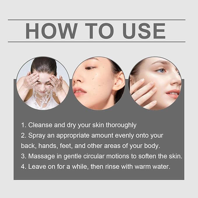 Body Keratin Care Kojic Acid Turmeric Spray 200ml, Exfoliating Peeling Solution, Peel Shot Turmeric Spray, Gentle Body Care for Smooth, Exfoliate and Shine