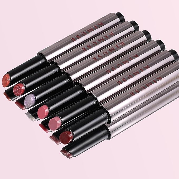 KIMUSE Lip Plumper, 2PCS Moisturizing All-in-one Lip Plumping, Gloss, Balm, Non Sticky Lip Plumper Solid Lipstick Click Lip Balm, Buildable, Vegan & Cruelty-Free