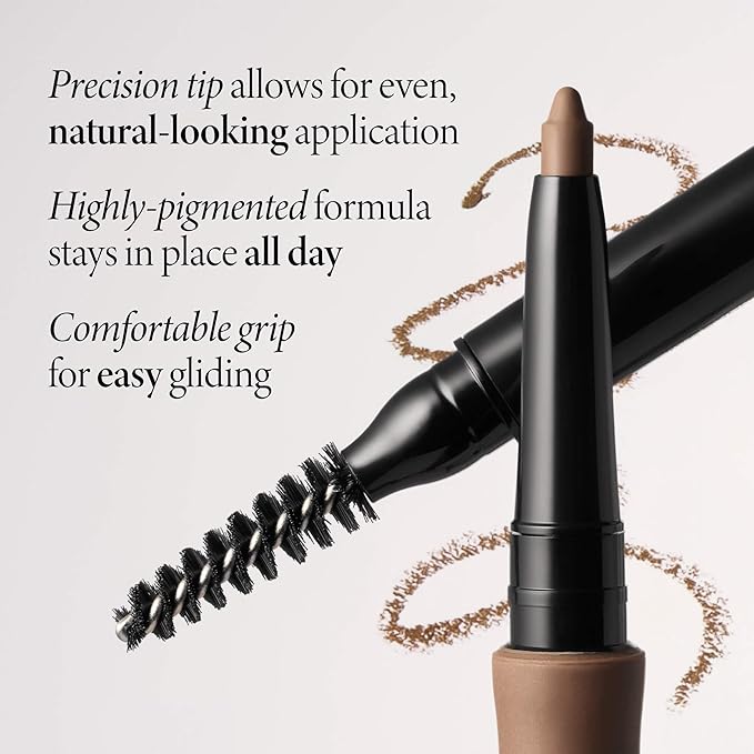 LAURA GELLER NEW YORK INKcredible Waterproof Brow Pencil- Blending Spoolie Brush - Long Lasting Eyebrow Filler (02 Taupe)