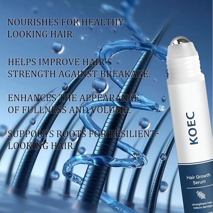 Hair Growth Serum Roll-On,Rosemary Oil Nourishing Scalp Treatment,Reduces Hair Fall and Strengthens Hair,Easy Roller Applicator for Women and Men (1)