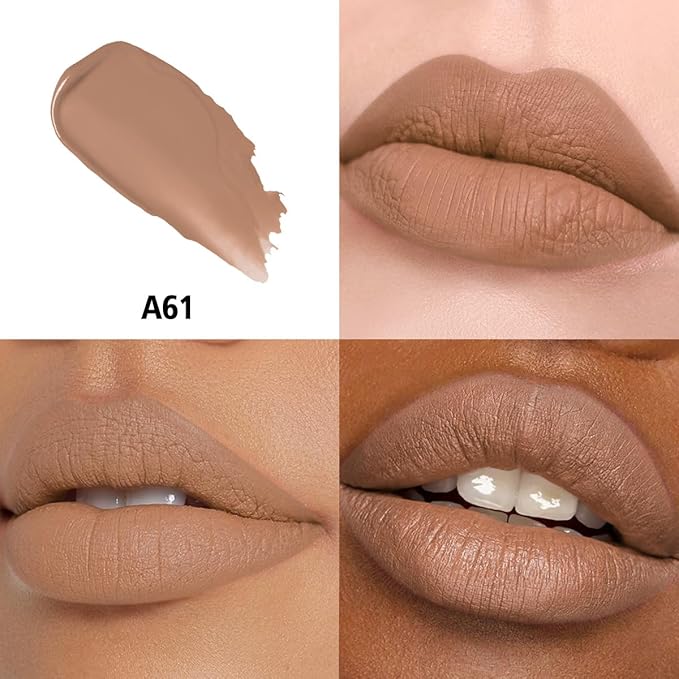 Nude Berry Pink Lipstick 3Pc Long Lasting Lipsticks for Women Pigmented Smudgeproof Transferproof Vegan Cruelty Free Lip Color, A61/66/44