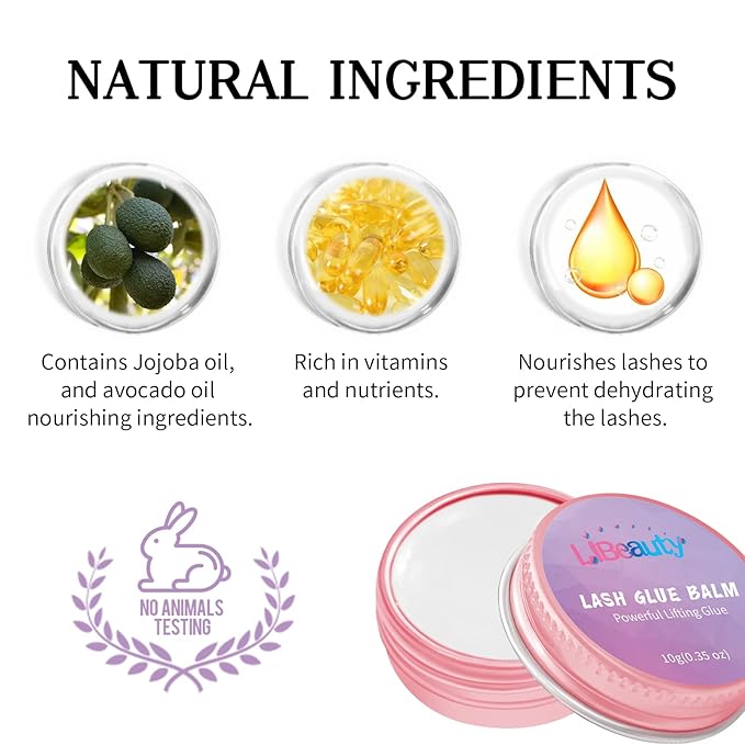 Libeauty Lash Lift Glue Balm Lash Lift Adhesive Strong Sticky Fruit Flavor Eyelash & Eyebrow Perm Glue Balm Brow Lamination Gel