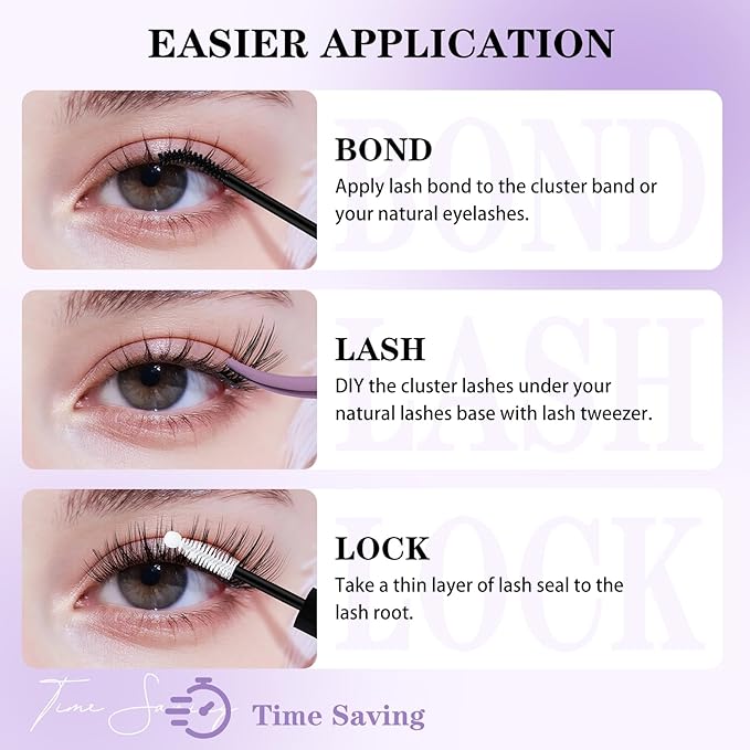 B&Q Wispy Lash Clusters Full B03,Eyelash Clusters 156PCS Comfortable band Cluster Eyelash Extensions,8-18mm Volume Individual Lashes Lightweight D Curl Lash Clusters Soft Eyelashes Natural Look(B03)