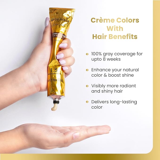 MOEHAIR Hair Coloring Kit | 8NN Permanent Hair Color (Light Blonde Intense), 20 Volume Developer 6%, Coloring Brush, Gloves & Mixing Bowl | Keratin Infused Color | Gray Coverage | Adds Shines