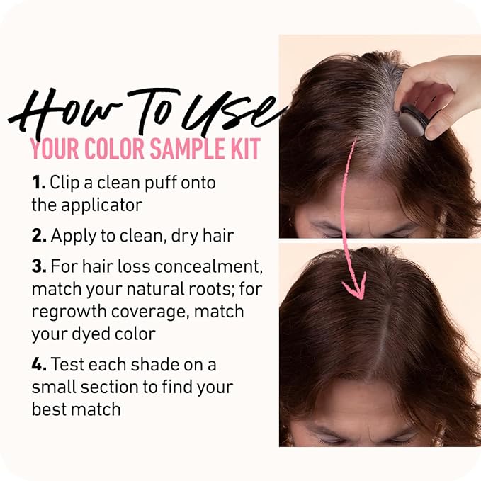 BOLDIFY Hairline Powder Color Sample Kit - Root Touch Up Hair Color for Gray Coverage - Bald Spot Concealing Hair Powder for Women & Men - 24-Hour Stain-Proof - Grays